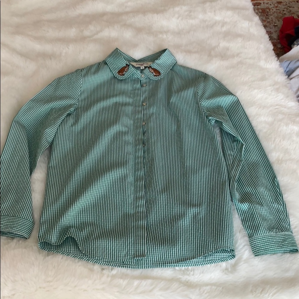 ModCloth shirt with embroidered cats